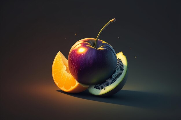 Naturaleza muerta, fruta de manzana, cartel creativo, cubierta, banner, papel tapiz, fondo, diseño, arte