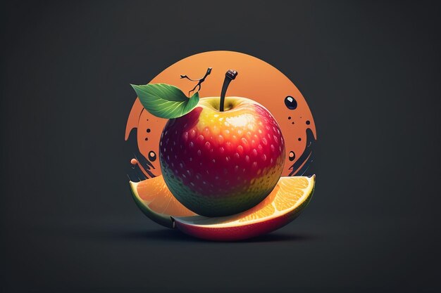 Naturaleza muerta, fruta de manzana, cartel creativo, cubierta, banner, papel tapiz, fondo, diseño, arte