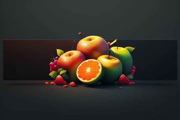 Naturaleza muerta, fruta de manzana, cartel creativo, cubierta, banner, papel tapiz, fondo, diseño, arte