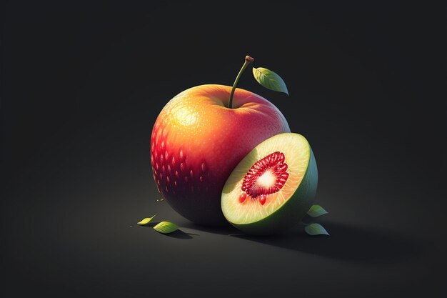 Naturaleza muerta, fruta de manzana, cartel creativo, cubierta, banner, papel tapiz, fondo, diseño, arte