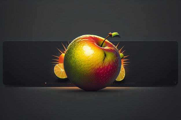 Foto naturaleza muerta, fruta de manzana, cartel creativo, cubierta, banner, papel tapiz, fondo, diseño, arte