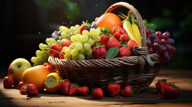 Naturaleza muerta Frutas en una canasta