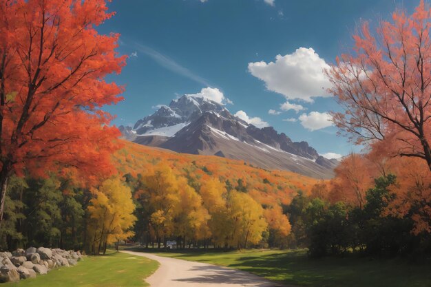 Foto naturaleza pintura montaña