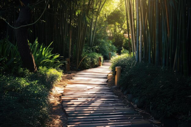 La naturaleza serena el camino de bambú el arte forestal de Japón