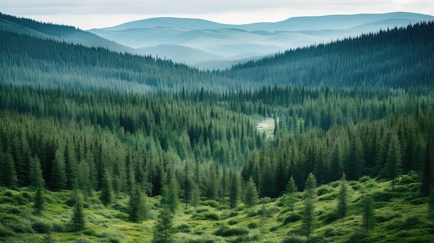 Foto naturaleza de la taiga rusa ilustración del paisaje forestal el verano verde de rusia cielo de la naturaleza la taiga rusa