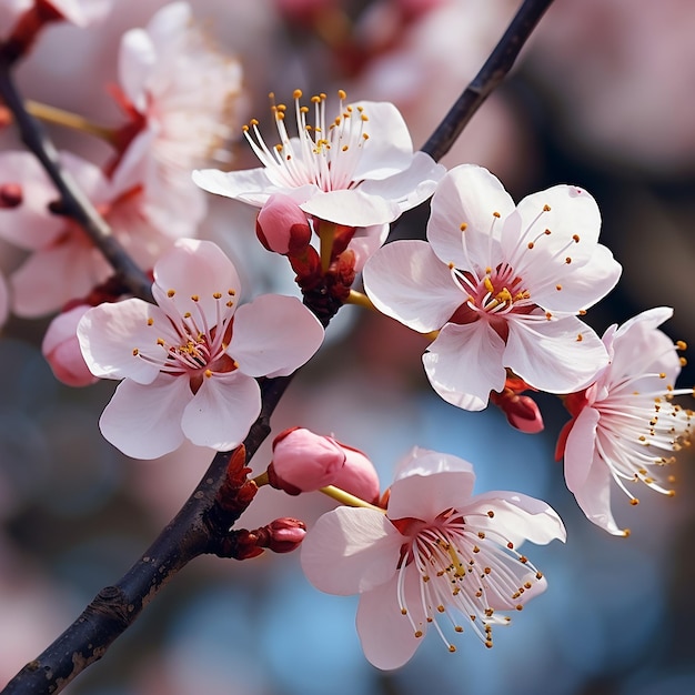 Naturalezas Elegancia Prunus Cerasoides Hermosas flores silvestres en la naturaleza