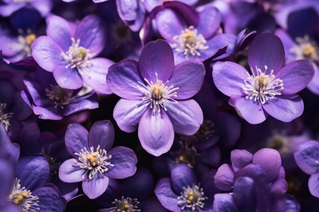 Foto naturalezas exquisita paleta cautivador primer plano de 32 flores púrpuras en proporción