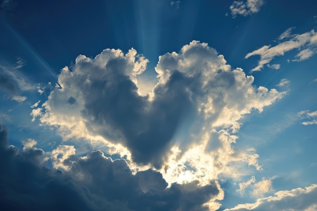 Naturalezas Gesto romántico Nube en forma de corazón en el cielo