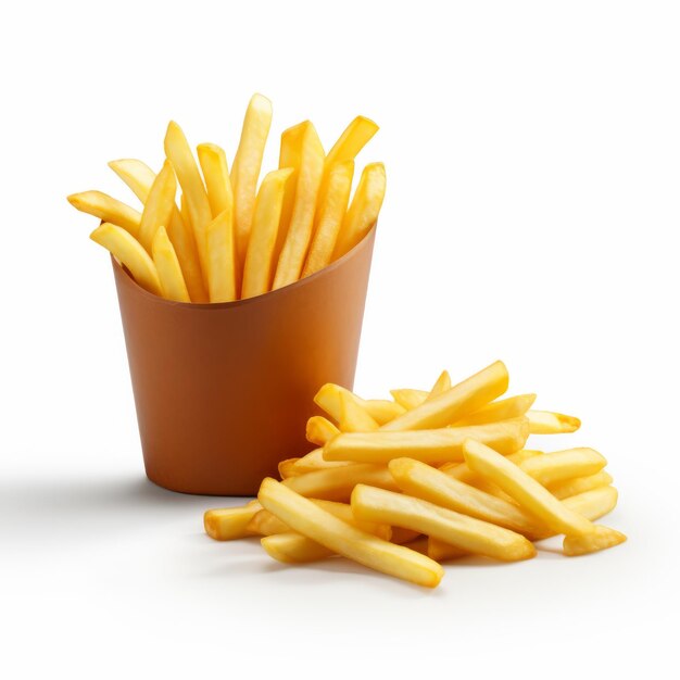 Foto naturalezas muertas realistas fritas en una taza en png blanco