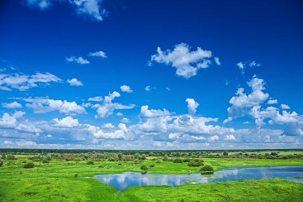 Naturansicht auf Feld und Himmel