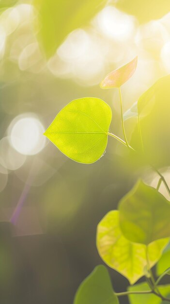 Foto naturansicht grünes blatt auf verschwommen