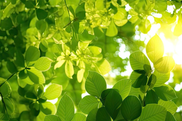 Naturblattpflanze, Baum, Frühlingszweig, Saisonblätter, Kleeblatt