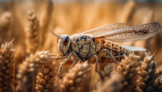 Nature's Balance Heuschrecke oder Heuschrecke und Weizen generative KI