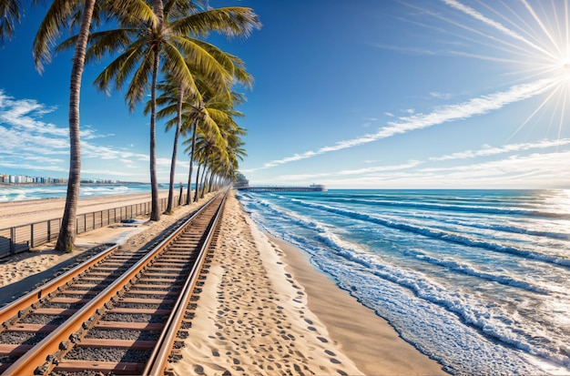 Nature's Pathway Bahngleise am Meer