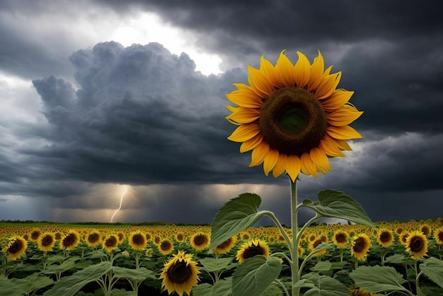 Natures Optimismo Girasol na Tempestade