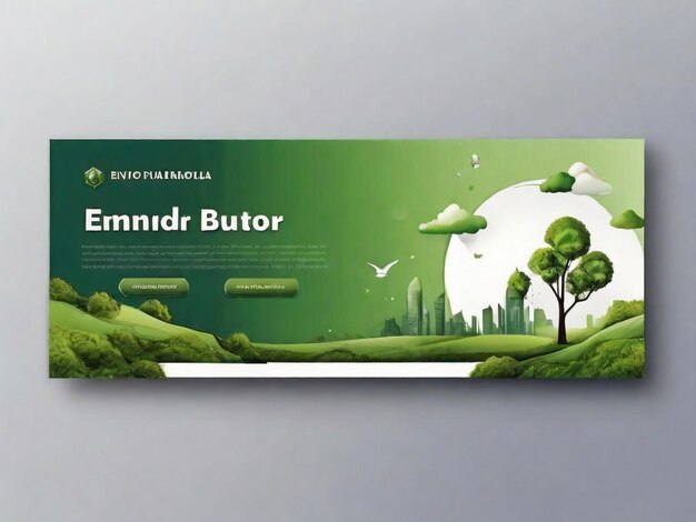 Foto natureza banner design web template header horizontal web banner moderno gradiente verde capa cabeçalho fundo para design de site mídia social cover anúncios banner flyer cartão de convite