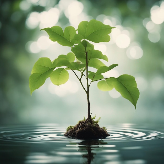 Natureza crescimento árvore planta folha água raiz generativa por inteligência artificial