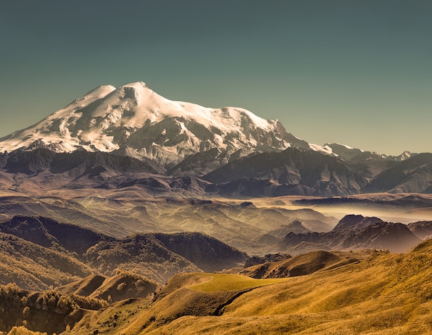 Foto natureza da rússia cáucaso norte monte elbrus