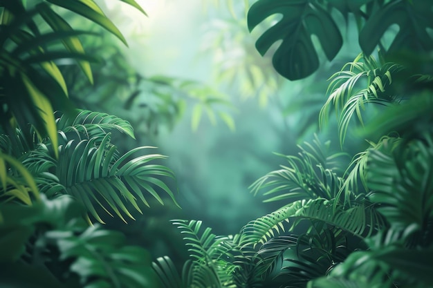 Natureza deixa verde floresta tropical fundo conceito de ilustração