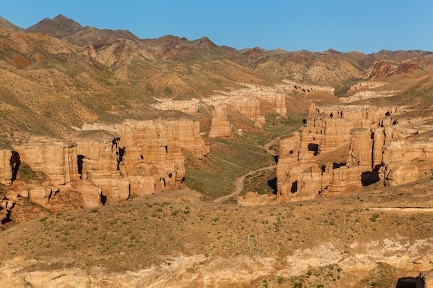 natureza do Cazaquistão Charyn Canyon, Charyn Canyon no Cazaquistão. O Vale dos Castelos.