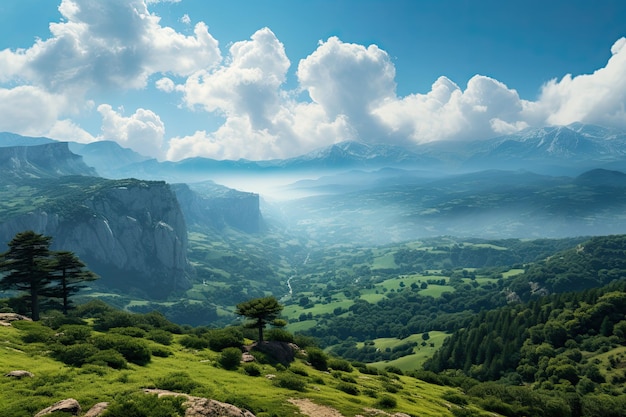 Foto natureza do líbano vista do vale nas montanhas arte gerativa de ia vista bonita