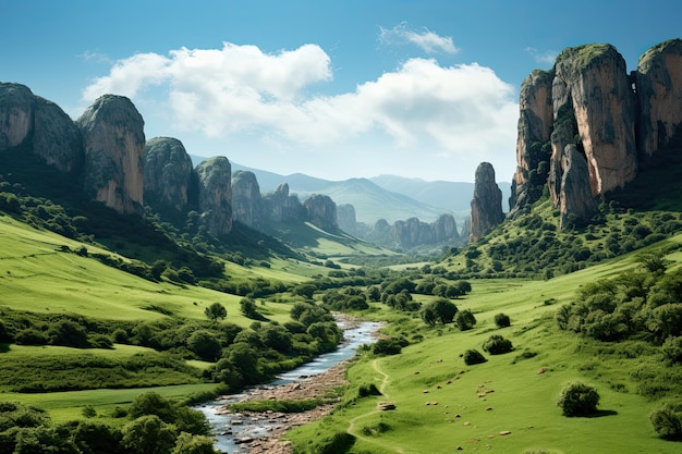 Foto natureza do rio líbano para o desfiladeiro arte gerativa de ia belas vistas