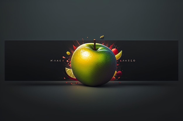 Natureza morta maçã fruta cartaz criativo capa banner papel de parede fundo design arte