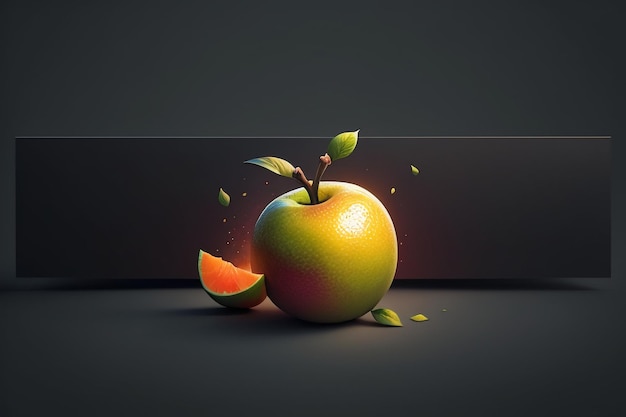 Natureza morta maçã fruta cartaz criativo capa banner papel de parede fundo design arte