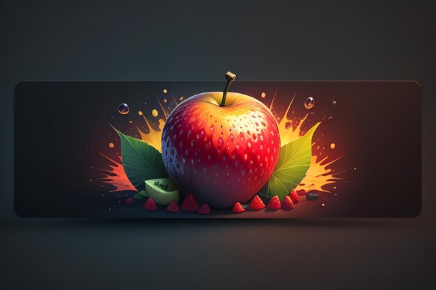 Natureza morta maçã fruta cartaz criativo capa banner papel de parede fundo design arte