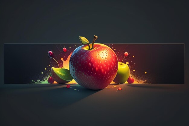 Natureza morta maçã fruta cartaz criativo capa banner papel de parede fundo design arte