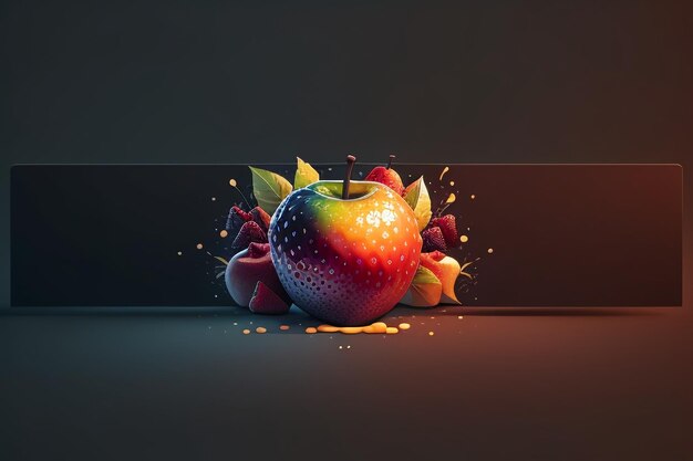 Natureza morta maçã fruta cartaz criativo capa banner papel de parede fundo design arte