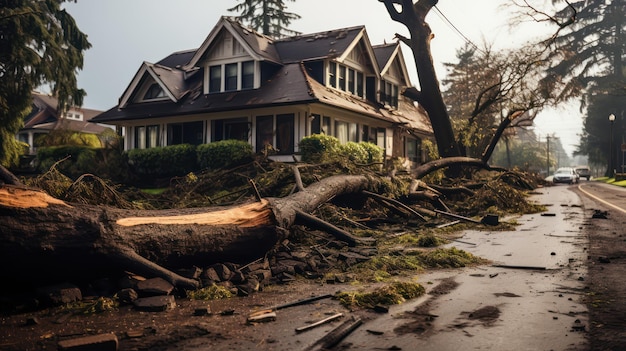 Naturkatastrophe beschädigt das Haus