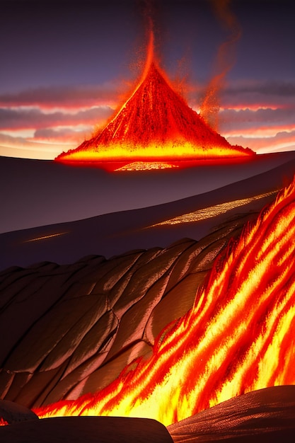 Naturkatastrophe extreme Umwelt aktive Vulkaneruption Lavafluss Magma Landschaft