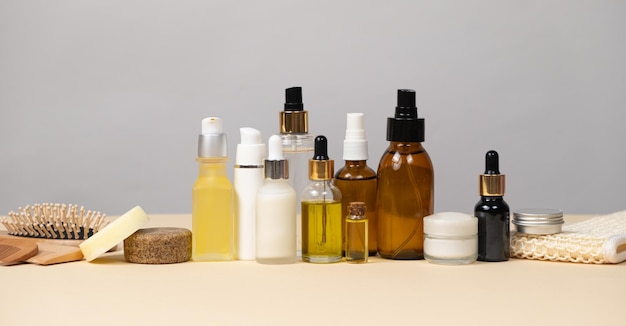 Naturkosmetik für Gesicht und Körper, Hautpflege, Haare, plastikfreie, umweltfreundliche Verpackung, langes Banner