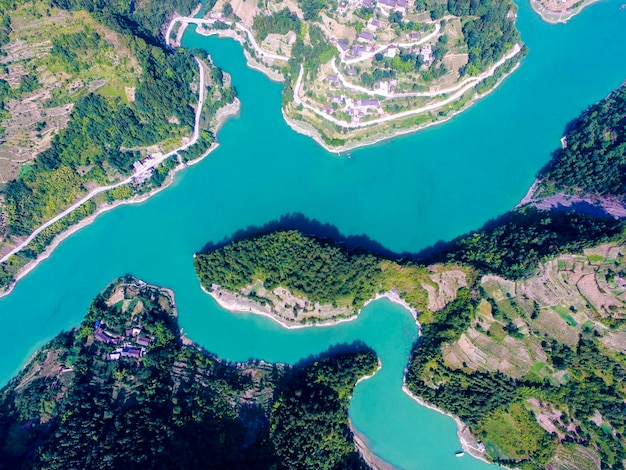 Foto naturlandschaftsfotos der schönen stadt chinas