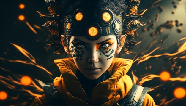 Foto naturo uzumaki modo barión realista intrincadamente