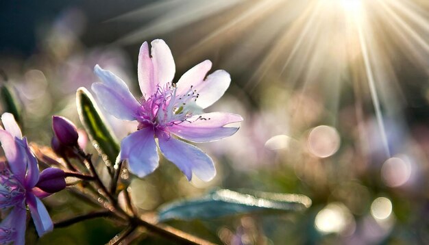 Foto naturschönheit, wilde blüten in den strahlen der morgensonne