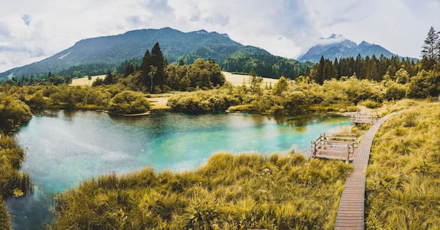 Naturschutzgebiet Zelenci krajnska gora Slowenien Europa Wunderbarer Morgenblick auf das Naturschutzgebiet Zelenci Slowenien reisen