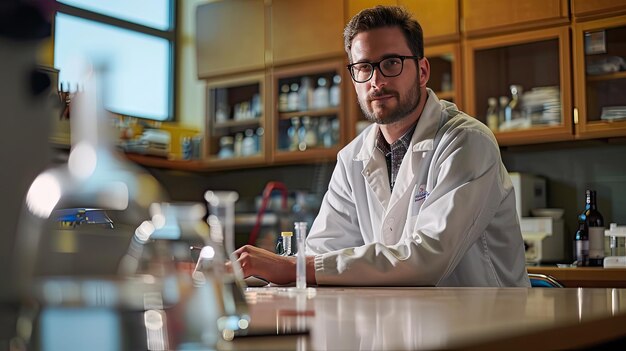 Naturwissenschaftslehrer der Highschool bei der Arbeit