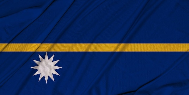 Nauru bandera ondeante con textura 3d realista