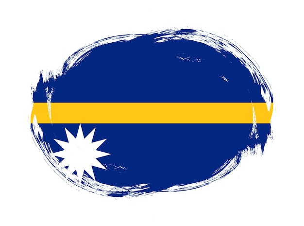 Nauru-Flagge im abgerundeten Pinselstrichhintergrund