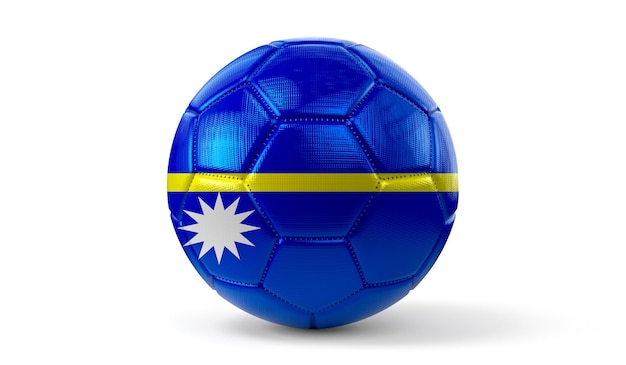 Nauru Nationalflagge auf Fußball 3D-Darstellung