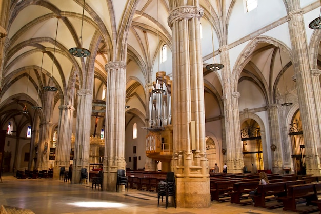 Nave de la catedral, un espacio con columnas de estilo gótico