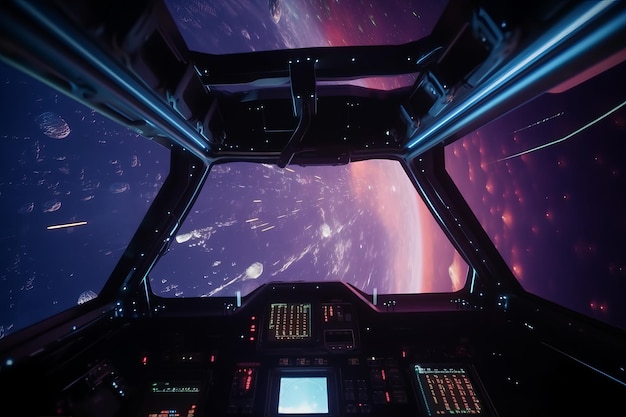 Nave de batalha espacial Cockpit Gerar Ai