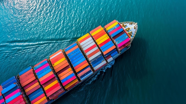 Foto nave de carga de contentores nave marítima de transporte de mercadorias importação e exportação de empresas globais