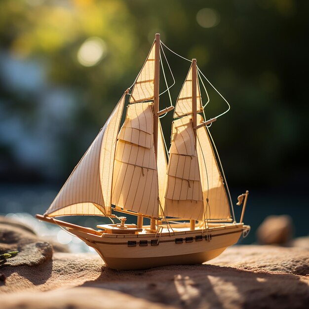 Foto nave de vela de madeira de brinquedo infância gerada por ia você também pode gostar