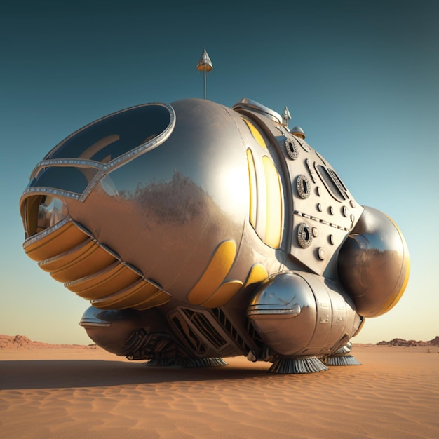 Nave espacial inflável brilhante estilo Mad Max com poder de octanagem