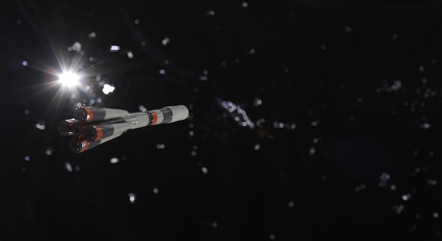 nave espacial de juguete en el cielo negro