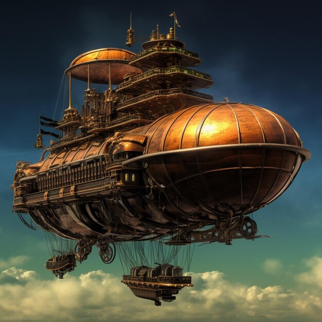 Foto nave espacial steampunk