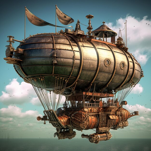 Foto nave espacial steampunk